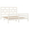 vidaXL Bed Frame without Mattress White Solid Wood Super King Size