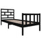 vidaXL Bed Frame without Mattress Black Solid Wood Pine Small Single