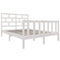 vidaXL Bed Frame without Mattress White Solid Wood Pine Double