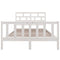 vidaXL Bed Frame without Mattress White Solid Wood Pine Double