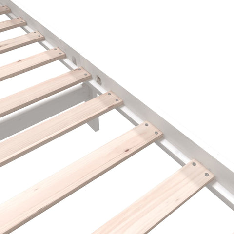 vidaXL Bed Frame without Mattress White Solid Wood Pine Double