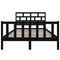vidaXL Bed Frame without Mattress Black Solid Wood Pine Double