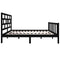 vidaXL Bed Frame without Mattress Black Solid Wood Pine Double