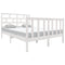 3101329 vidaXL Bed Frame without Mattress White Solid Wood 140x190 cm (810063+814195)