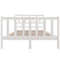 3101329 vidaXL Bed Frame without Mattress White Solid Wood 140x190 cm (810063+814195)