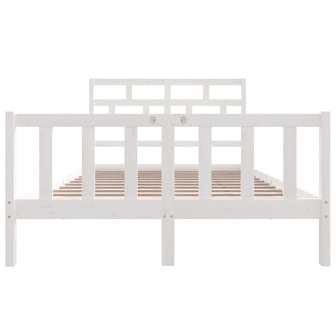 3101344 vidaXL Bed Frame without Mattress White Solid Wood 120x200 cm (810078+814185)