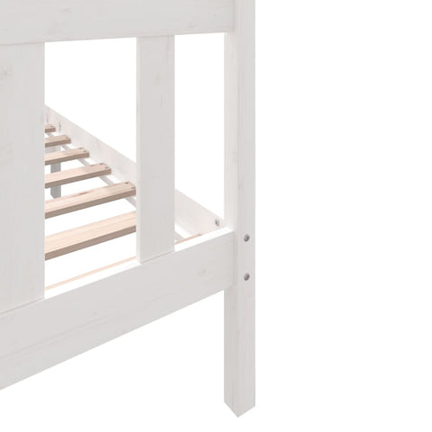 3101344 vidaXL Bed Frame without Mattress White Solid Wood 120x200 cm (810078+814185)