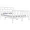 3101349 vidaXL Bed Frame without Mattress White Solid Wood 140x200 cm (810083+814195)