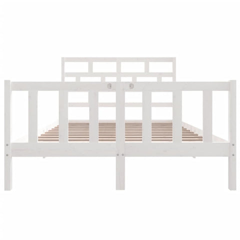 3101349 vidaXL Bed Frame without Mattress White Solid Wood 140x200 cm (810083+814195)