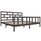 3101370 vidaXL Bed Frame without Mattress Grey Solid Wood 200x200 cm (810104+814216)