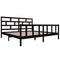 3101372 vidaXL Bed Frame without Mattress Black Solid Wood 200x200 cm (810106+814218)