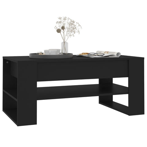 vidaXL Coffee Table Black 102x55x45 cm Engineered Wood
