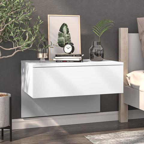 vidaXL Wall-mounted Bedside Cabinets 2 pcs White