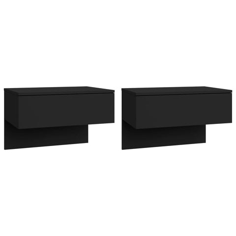 vidaXL Wall-mounted Bedside Cabinets 2 pcs Black