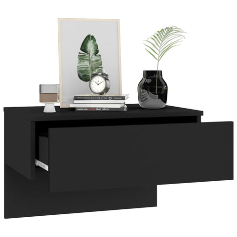 vidaXL Wall-mounted Bedside Cabinets 2 pcs Black