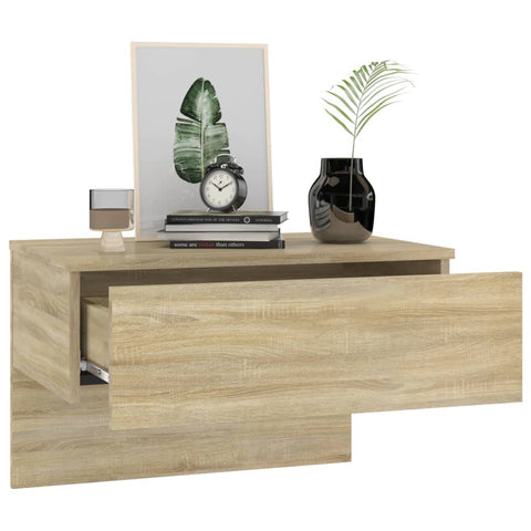 vidaXL Wall-mounted Bedside Cabinet Sonoma Oak