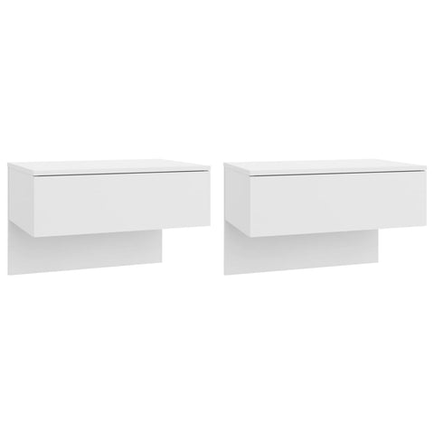 vidaXL Wall-mounted Bedside Cabinets 2 pcs High Gloss White