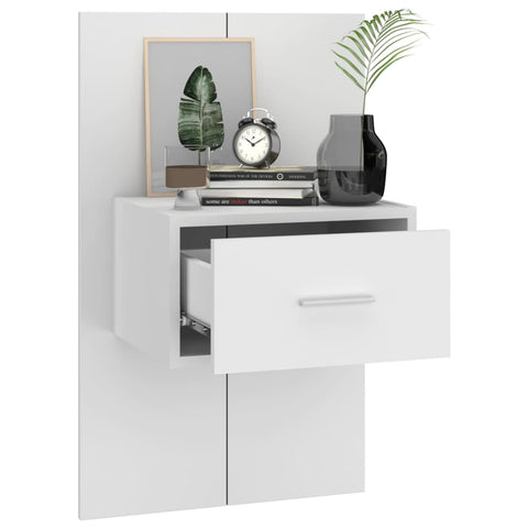 vidaXL Wall-mounted Bedside Cabinet White