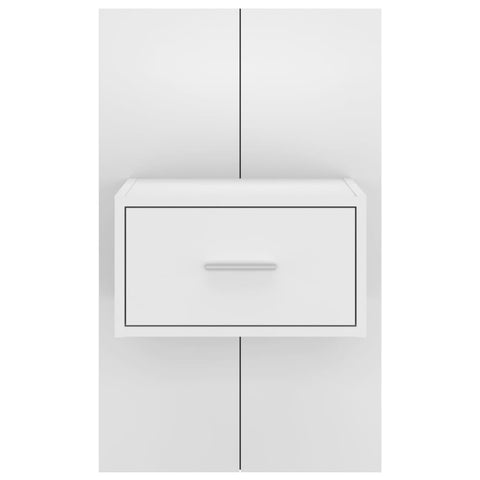 vidaXL Wall-mounted Bedside Cabinet White