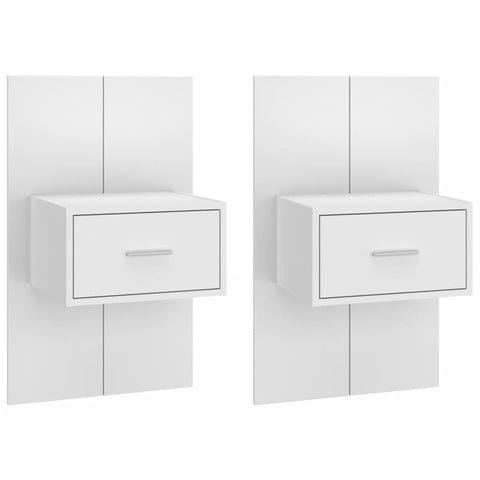 vidaXL Wall-mounted Bedside Cabinets 2 pcs White