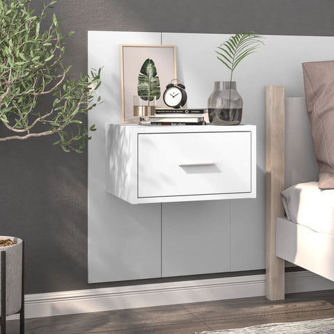 vidaXL Wall-mounted Bedside Cabinets 2 pcs White
