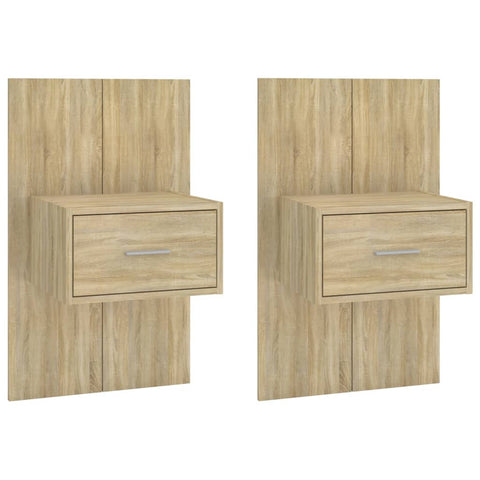 vidaXL Wall-mounted Bedside Cabinets 2 pcs Sonoma Oak