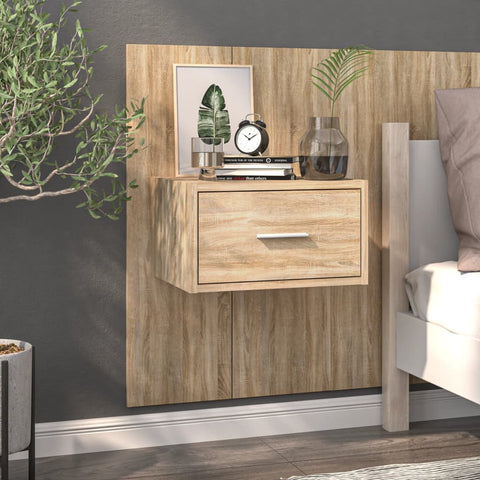 vidaXL Wall-mounted Bedside Cabinets 2 pcs Sonoma Oak