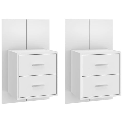 vidaXL Wall-mounted Bedside Cabinets 2 pcs White