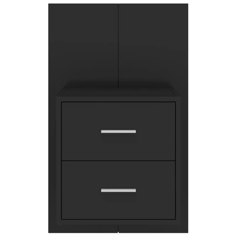 vidaXL Wall-mounted Bedside Cabinet Black