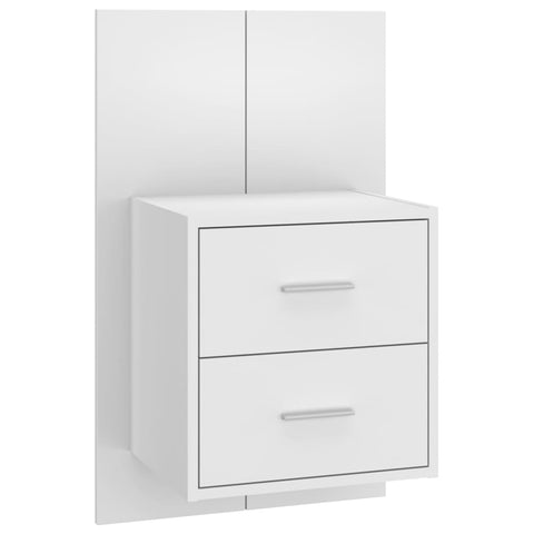 vidaXL Wall-mounted Bedside Cabinet High Gloss White