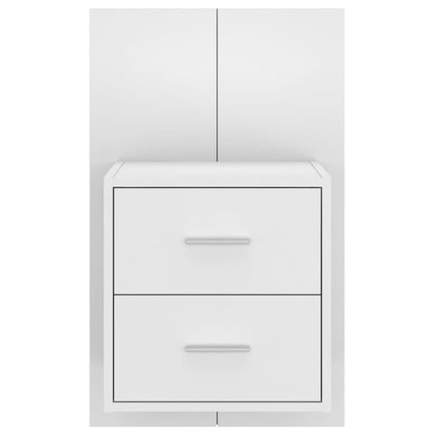 vidaXL Wall-mounted Bedside Cabinet High Gloss White