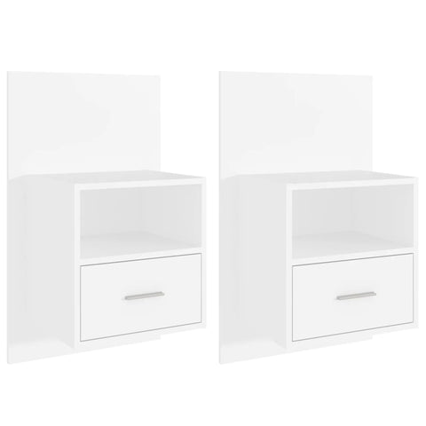vidaXL Wall-mounted Bedside Cabinets 2 pcs White