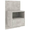 vidaXL Wall-mounted Bedside Cabinet Concrete Grey