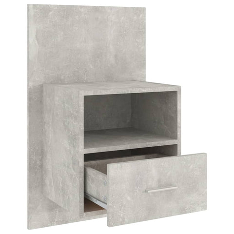 vidaXL Wall-mounted Bedside Cabinet Concrete Grey