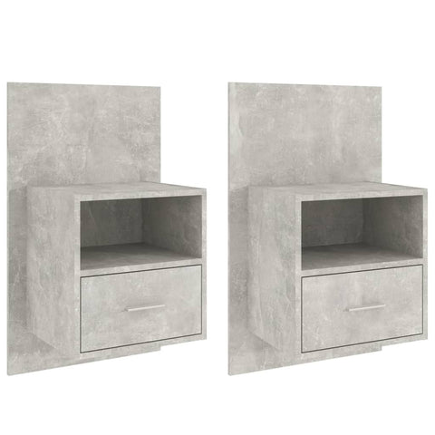vidaXL Wall-mounted Bedside Cabinets 2 pcs Concrete Grey