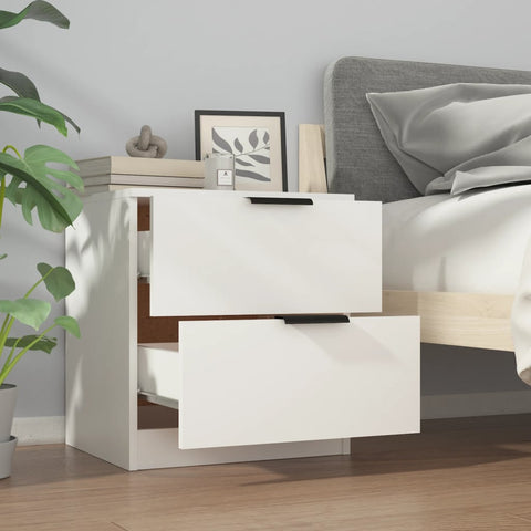vidaXL Bedside Cabinets 2 pcs White Engineered Wood