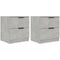 vidaXL Bedside Cabinets 2 pcs Concrete Grey Engineered Wood