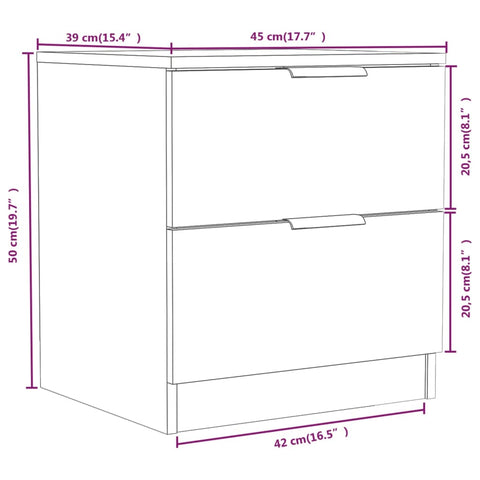 vidaXL Bedside Cabinets 2 pcs Concrete Grey Engineered Wood