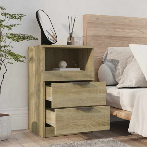 vidaXL Bedside Cabinets 2 pcs Sonoma Oak Engineered Wood