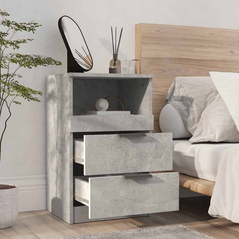 vidaXL Bedside Cabinet Concrete Grey Engineered Wood