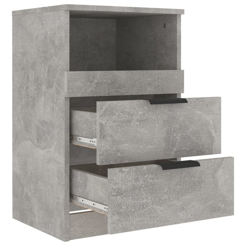 vidaXL Bedside Cabinets 2 pcs Concrete Grey Engineered Wood