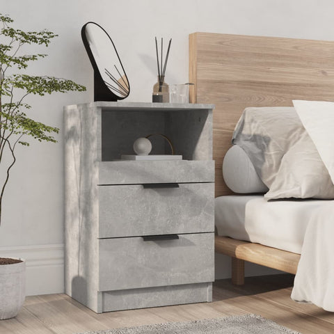 vidaXL Bedside Cabinets 2 pcs Concrete Grey Engineered Wood