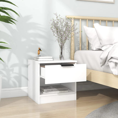 vidaXL Bedside Cabinets 2 pcs White Engineered Wood