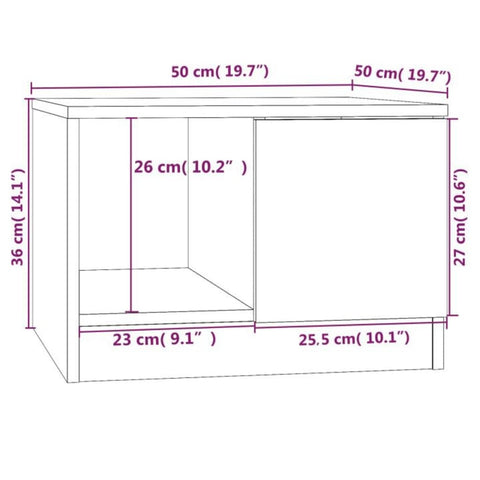 vidaXL Coffee Table Concrete Grey 50x50x36 cm Engineered Wood
