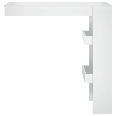 vidaXL Wall Bar Table High Gloss White 102x45x103.5 cm Engineered Wood