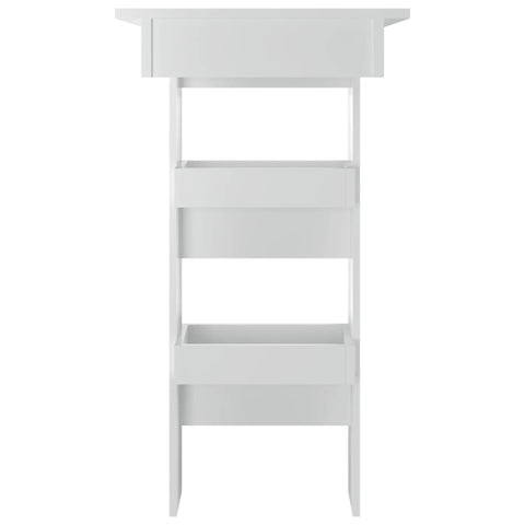 vidaXL Wall Bar Table High Gloss White 102x45x103.5 cm Engineered Wood