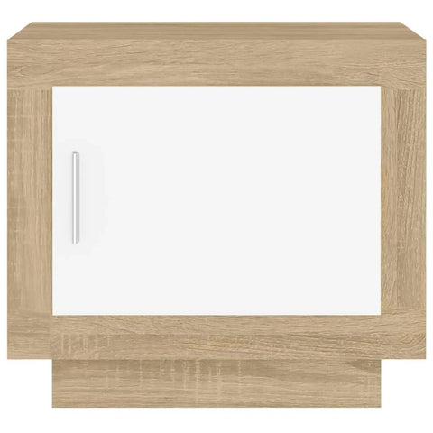 vidaXL Coffee Table White and Sonoma Oak 51x50x45 cm Engineered Wood
