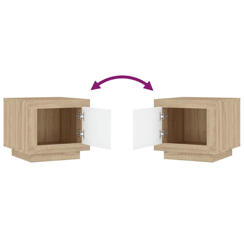 vidaXL Coffee Table White and Sonoma Oak 51x50x45 cm Engineered Wood
