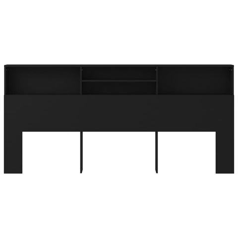 vidaXL Headboard Cabinet Black 220x19x103.5 cm