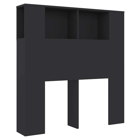 vidaXL Headboard Cabinet Black 100x18.5x102.5 cm